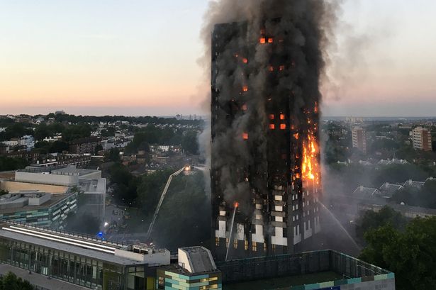 Woman collapses outside Grenfell inquiry after fire footage was shown without warning